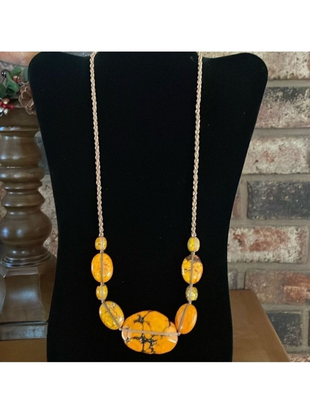 Chan Luu Orange Turquoise Rare stone necklace